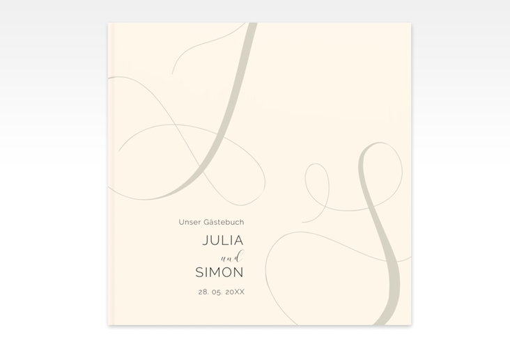 Gästebuch Creation Eheschließung 20 x 20 cm, Hardcover beige