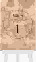 Tischnummer Hochzeit Zwei Ringe Tischaufsteller beige mit Eheringen und Fantasy-Landkarte