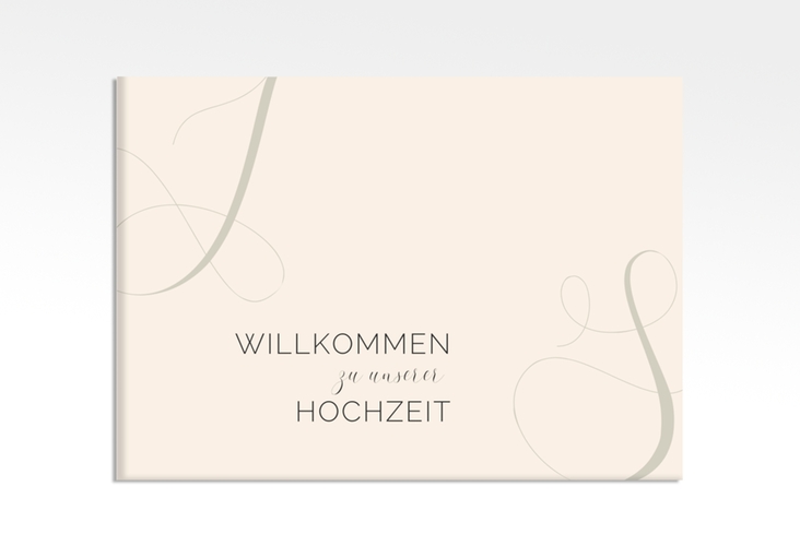 Willkommensschild Leinwand Eheschließung 70 x 50 cm Leinwand beige