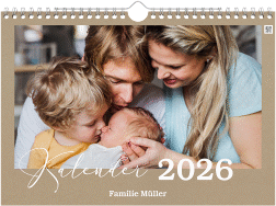 Wandkalender A4 Querformat Unser Jahr A4 quer Kraftpapier