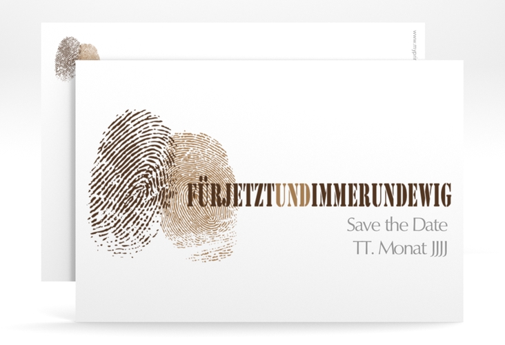 Save the Date-Karte Hochzeit Messina A6 Karte quer hochglanz mit Fingerabdrücken