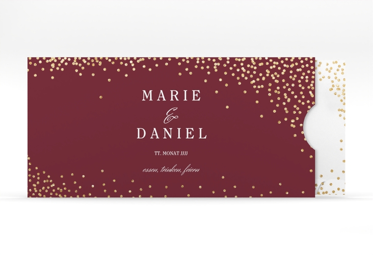 Hochzeitseinladung Glitter Einsteckkarte rot