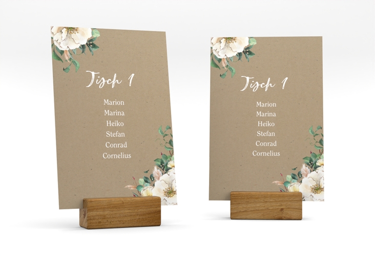 Tischaufsteller Hochzeit Ivory Tischaufsteller Kraftpapier