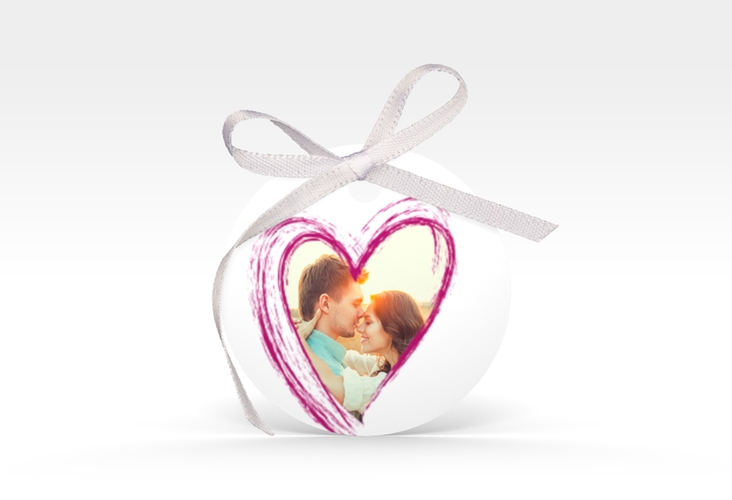 Geschenkanhänger Hochzeit Liebe Geschenkanhänger, rund pink