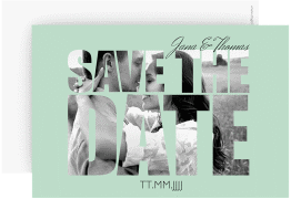 Save the Date-Karte Hochzeit Letters A6 Karte quer mint