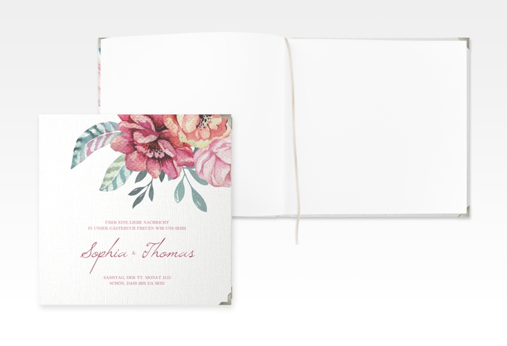 Gästebuch Selection Hochzeit Blooming Leinen-Hardcover weiss