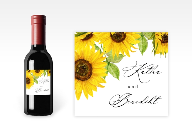 Piccoloetikett Hochzeit Sonnenblume Etikett Piccolo