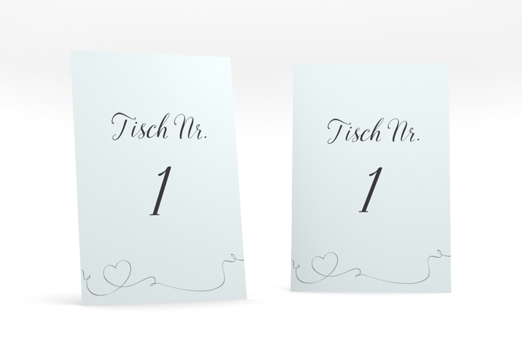 Tischnummer Hochzeit Dolce Tischaufsteller tuerkis hochglanz