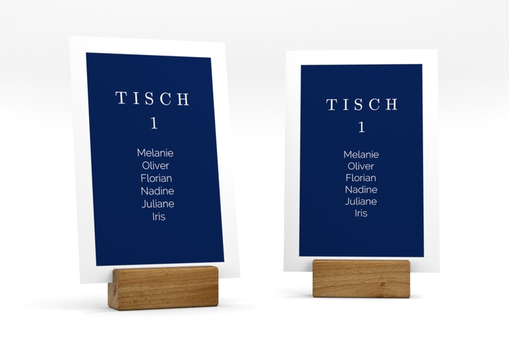 Tischaufsteller Hochzeit Simply Tischaufsteller blau