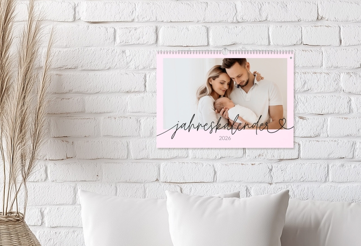 Wandkalender A3 Querformat Jahresgefühle A3 quer rosa