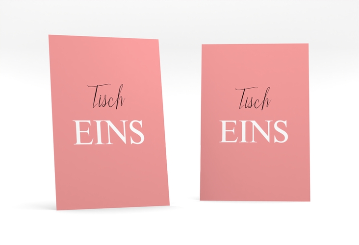 Tischnummer Hochzeit Classic Tischaufsteller rosa