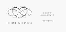 Hochzeitseinladung Infinity Wickelfalzkarte + Banderole blau