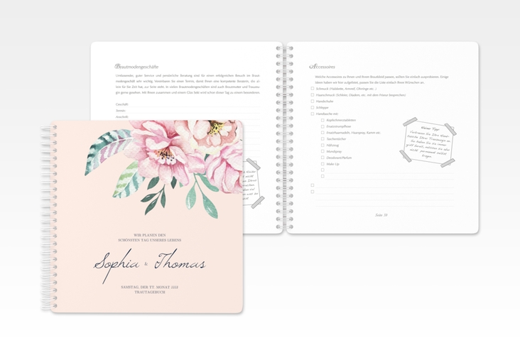 Trautagebuch Hochzeit Blooming Trautagebuch Hochzeit rosa