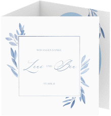 Klick: Details zu Dankeskarte Hochzeit "Classicblue" anzeigen Dankeskarte Hochzeit Classicblue quadr. Doppel-Klappkarte kraftpapier