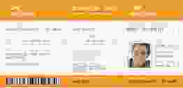Einladung 30. Geburtstag Boardingpass lange Karte quer orange im Flugticket-Design