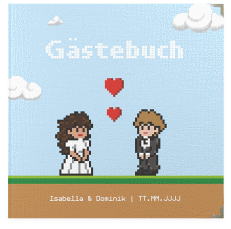 Klick: Details zu Gästebuch Selection Hochzeit "Pixel" anzeigen Gästebuch Selection Hochzeit Pixel Leinen-Hardcover bunt
