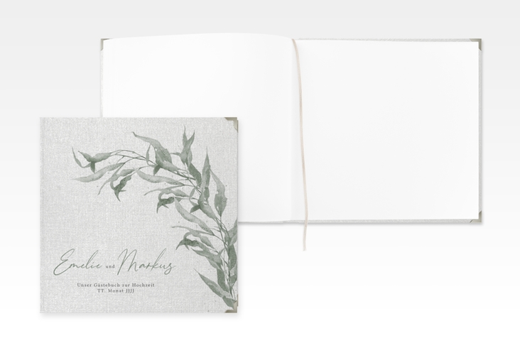 Gästebuch Selection Hochzeit Eucalyptus Green Leinen-Hardcover