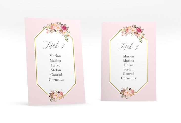 Tischaufsteller Hochzeit Prachtvoll Tischaufsteller rosa