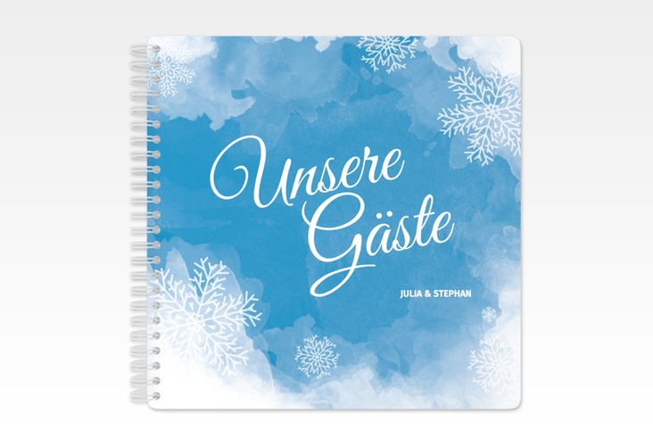 Gästebuch Hochzeit Frozen Ringbindung mit Winter-Design