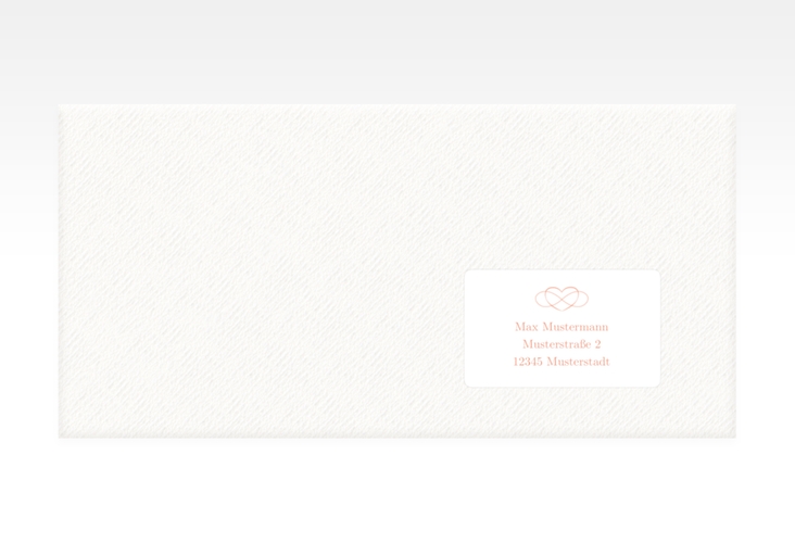 Empfängeretikett Hochzeit Infinity 63,5 x 38,1 mm apricot