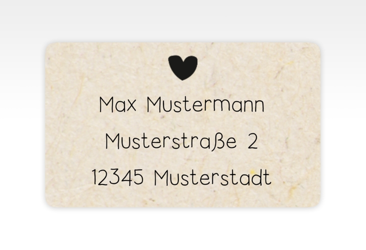 Empfängeretikett Hochzeit Entscheidung 63,5 x 38,1 mm beige