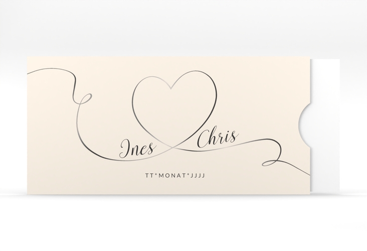 Hochzeitseinladung Dolce Einsteckkarte beige hochglanz
