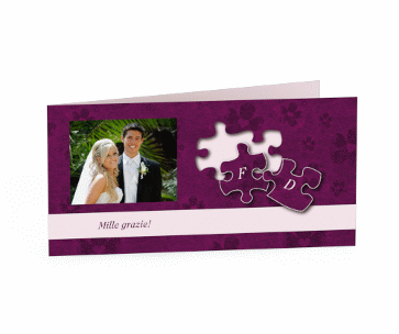 Klick: Details zu Ringraziamenti matrimonio collezione Bergamo anzeigen Ringraziamenti matrimonio collezione Bergamo DIN lang Klappkarte fucsia