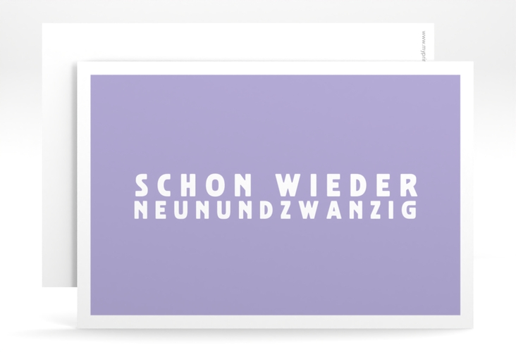 Einladung 30. Geburtstag Gag A6 Karte quer flieder hochglanz