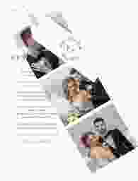 Hochzeitseinladung Filigrana Kartentrio schwarz in reduziertem Design mit Initialen und zartem Blätterkranz