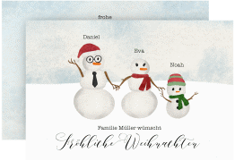 Klick: Details zu Weihnachtskarte "Snowman Family" anzeigen Weihnachtskarte Snowman Family