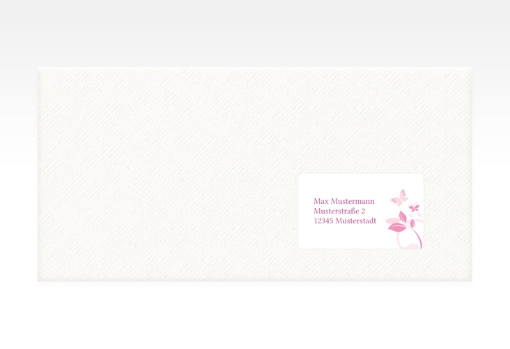 Empfängeretikett Hochzeit Lilly 63,5 x 38,1 mm pink