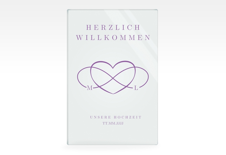 Willkommensschild Acryl Infinity 40 x 60 cm Acryl lila