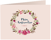 Konfirmationseinladung Humanity A6 Klappkarte quer rosa