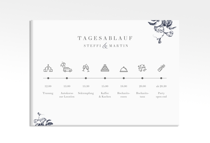 Tagesablauf Leinwand Hochzeit Magnificent 70 x 50 cm Leinwand blau