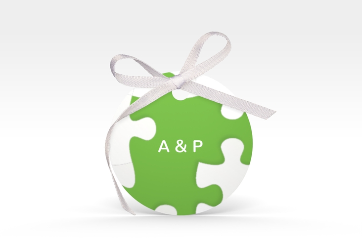 Geschenkanhänger Hochzeit Puzzle Geschenkanhänger, rund