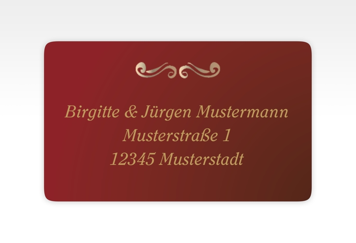 Empfängeretikett Hochzeit Goldene Hochzeit 63,5 x 38,1 mm rot