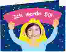 Einladung 50. Geburtstag "Comic Woman"