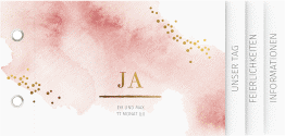 Hochzeitseinladung Pastell Booklet rosa