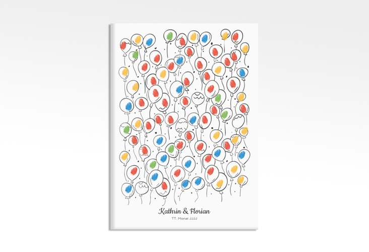 Wedding Tree Leinwand Hochzeitsballons (bis 80 Gäste) 50 x 70 cm schwarz