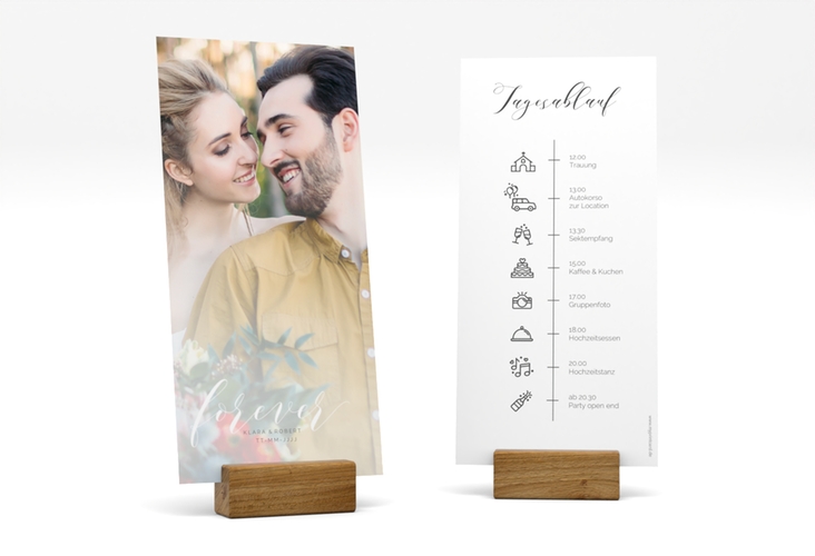 Tagesablauf Hochzeit Promise lange Karte hoch