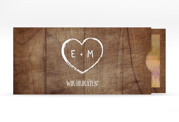 Hochzeitseinladung Wood Einsteckkarte