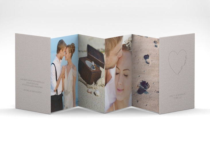 Foto-Leporello Hochzeit Lebenstraum Leporello grau