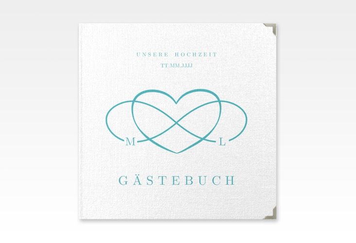 Gästebuch Selection Hochzeit Infinity Leinen-Hardcover tuerkis