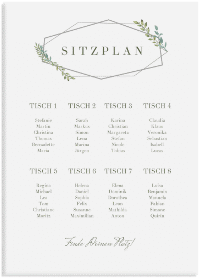 Klick: Details zu Sitzplan Leinwand Hochzeit "Herbarium" anzeigen Sitzplan Leinwand Hochzeit "Herbarium" 50 x 70 cm Leinwand gold
