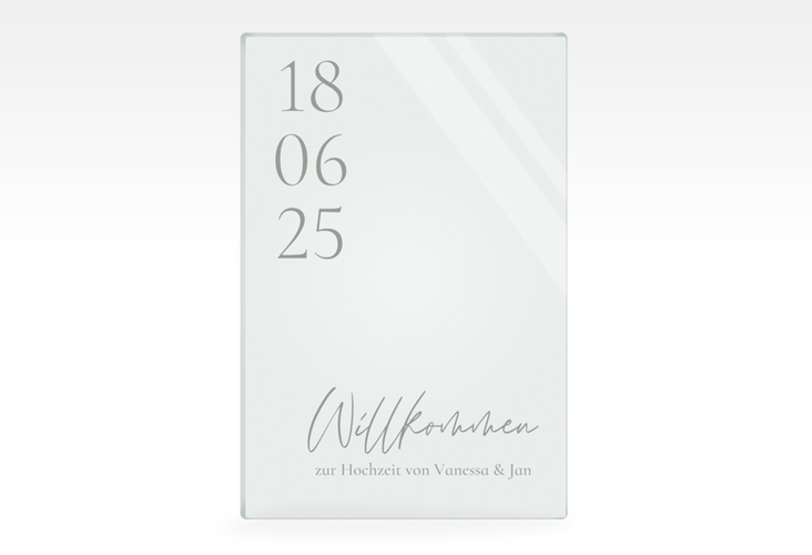 Willkommensschild Acryl Day 40 x 60 cm Acryl mit Datum im minimalistischen Design