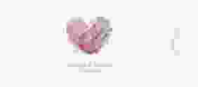 Hochzeitseinladung Fingerprint Einsteckkarte pink schlicht mit Fingerabdruck-Motiv