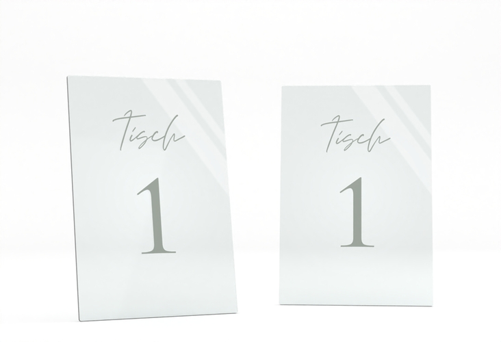 Tischnummer Acryl Hochzeit Day Tischaufsteller Acryl mit Datum im minimalistischen Design
