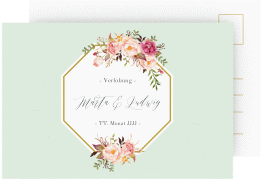 Klick: Details zu Verlobungskarte Hochzeit "Prachtvoll" anzeigen Verlobungskarte Hochzeit Prachtvoll A6 Postkarte mint