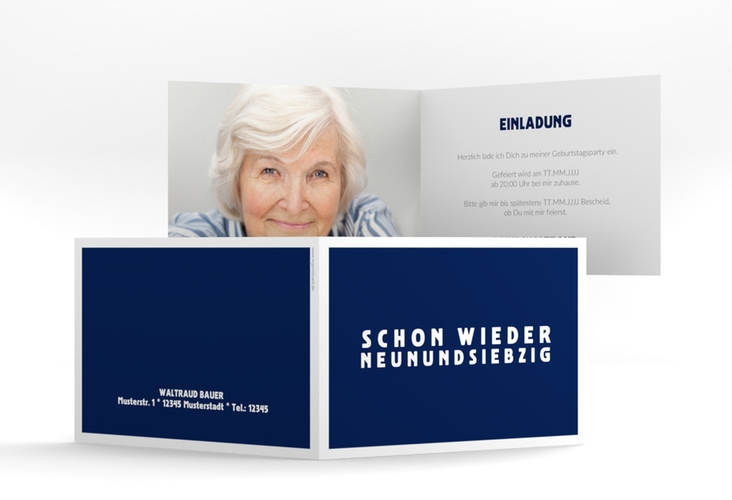 Einladung 80. Geburtstag Gag A6 Klappkarte quer