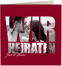 Hochzeitseinladung Letters quadr. Klappkarte rot